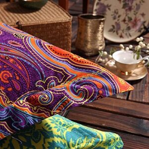 FADFAY Exotic Boho Duvet Cover Set Queen 100% Brushed Cotton Soft Bohemian Bedding Red Teal Mandala Printed Bedding Reversible Striped Zipper Bed Comforter Cover + 2 Pillowshams- Queen, 3 Pcs - Image 7