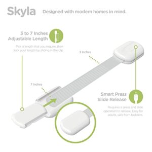 SKYLA HOMES Baby Locks (8-Pack) Child Safety Cabinet Proofing - Safe Quick and Easy 3M Adhesive Cabinet Drawer Door Latches No Screws & Magnets Multi-Purpose for Furniture Kitchen Ovens Toilet Seats - Image 4