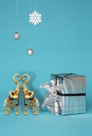 Large Gold Elephant Statue for Home Decor, Small Elephant Figurines (2 Pcs Medium) - Image 5