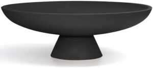 Large Decorative Bowl, Modern Resin Pedestal Bowl for Home Decor, Stylish Fruit Bowl for Kitchen Counter, Chic Key Holder for Entry Table, Matte Black