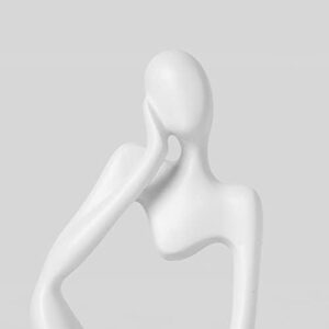 BrownLove 3pcs Decor White Thinker Statue Abstract Art Sculpture,Resin Collectible Figurines for Home Living Room Office Shelf Decoration - Image 8