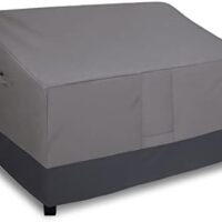 Easy-Going Waterproof Outdoor Sofa Cover, Heavy Duty 2 Seater Outdoor Loveseat Cover, Windproof Patio Furniture Cover with Air Vent (58Wx32.5Dx31H inch, Gray/Dark Gray)