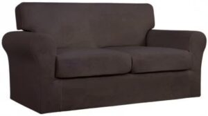 Easy-Going 3 Pieces Stretch Soft Couch Cover for Dogs - Washable Sofa Slipcover for 2 Separate Cushion Couch - Elastic Furniture Protector for Pets, Kids (Loveseat, Chocolate) - Image 8
