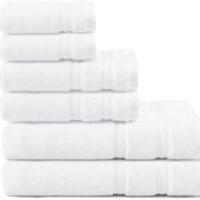 Tommy Hilfiger - Bath Towels, Super Soft & Absorbent Premium Material with Zero Twist, Oeko-Tex Certified (Harborside Solid White, 6-Pack)