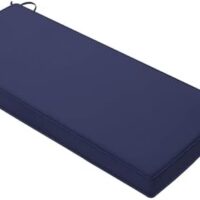 Favoyard Outdoor Bench Cushion 48 x 18 Inch Waterproof Patio Furniture Cushions 3-Year Color Fastness Garden Sofa Settee Couch Swing Pads with Handle and Adjustable Straps, Blue