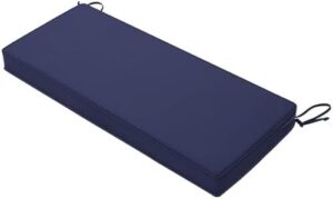 Favoyard Outdoor Bench Cushion 48 x 18 Inch Waterproof Patio Furniture Cushions 3-Year Color Fastness Garden Sofa Settee Couch Swing Pads with Handle and Adjustable Straps, Blue