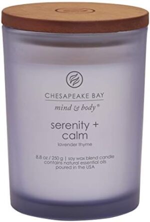 Chesapeake Bay Candle Medium Jar Scented Candle, Serenity + Calm (Lavender Thyme), Home Décor, Orange, Gifting Idea, Burn Time of 50 Hours
