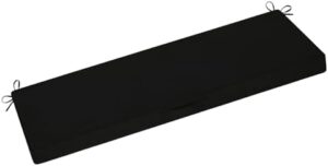 downluxe Outdoor Bench Cushion Waterproof, 48 x 18 Inch Patio Furniture Cushions with Adjustable Ties & Portable Handle, Porch Swing Cushions, Bench Cushions for Outdoor Furniture, Black
