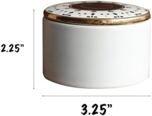 COLLECTIVE HOME - Monogram Jewelry Box, Bohemian Ceramic Trinket Box, Storage for Necklace Ring Bracelet Keys, Birthday Mother's Day Christmas Gift for Women, 3.25" x 2.5" (A) - Image 3