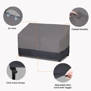 Easy-Going Waterproof Outdoor Sofa Cover, Heavy Duty 2 Seater Outdoor Loveseat Cover, Windproof Patio Furniture Cover with Air Vent (58Wx32.5Dx31H inch, Gray/Dark Gray) - Image 4