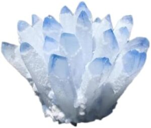 Natural Crystal Cluster Clear Quartz Mineral Crystal Cluster Cluster Healing Ornament Hue Reflection Feng Shui Home Decor (Blue)