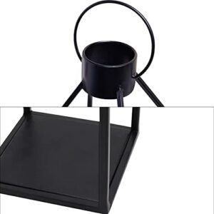 HPC Decor Modern Farmhouse Lanterrn Decor- Black Metal Candle for Christmas- Lanterns w/Timer Flickering Candles for Living Room,Home,Indoor, Outdoor,Table,Fireplace Mantle Décor - Image 5