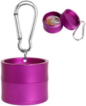 Mini Travel Ring Holder Keychain, Portable Jewelry Holder Keychain with Protective Sponge, Small Necklace Earrings Case for Gym Sports Bag Purse