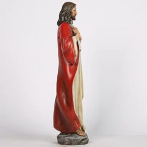 BC Catholic Sacred Heart of Jesus Statue, Jesus Christ Figure, Religious Gifts, Inspirational Indoor Home Decor 16.7" H Renaissance Sculpture Handmade by Buildclassic - Image 3