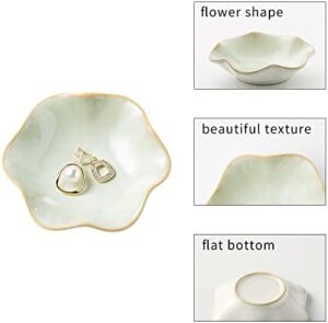 Jewelry Dish Tray, Ring Dish, Ceramic Trinket Tray, Key Bowl, Decorative Plate, for Friends Sisters Daughter Mother(Light Green) - Image 6