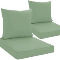 24x24 Inch Outdoor Cushions for Patio Furniture Set of 2, Waterproof Outdoor Chair Cushions w/Fade-Resistant, Removable & Machine-Washable Covers, Deep Seat Sofa/Couch Pads Replacement, Sage Green