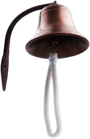 Hanging Bell Dinner Bell Outdoor Bell Bracket Mount Wall Bell Indoor Rope Bell Ship/Boat/Nautical/Door/School/Reception/Home/Church Bell (Pro-Copper) - Image 4
