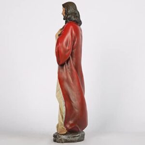 BC Catholic Sacred Heart of Jesus Statue, Jesus Christ Figure, Religious Gifts, Inspirational Indoor Home Decor 16.7" H Renaissance Sculpture Handmade by Buildclassic - Image 6