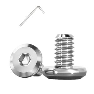 Metuja M6-1.0 x 12mm,50-Pack Silver Flat Head Hex Socket Cap Screw Bolts,304 Stainless Steel,Fully Threaded M6 Bolt,Metric Fasteners for Furniture