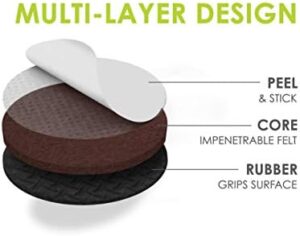 Slipstick GorillaPads CB147 Non Slip Furniture Pads/Gripper Feet (Set of 16) Self Adhesive Rubber Floor Protectors, 1 inch Round, Black - Image 5