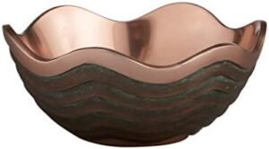 Nambe Copper Canyon Bowl | 7Inch Fruit Bowl for Kitchen Counter, Table, Mantel Dcor | Decorative Scalloped Edge Vegetable Basket | Salad Serving Bowl | 21.5 Ounce