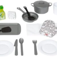 Melissa & Doug 22-Piece Play Kitchen Accessories Set - Utensils, Pot, Pans, and More , White