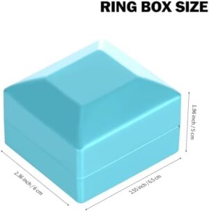 LED Ring Earring Box for Proposal, Wedding, Engagement, Luxury Jewelry Gift Box with LED Light, Jewellry Display Box (Daphne Blue) - Image 4