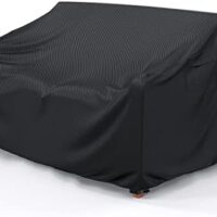 Heavy Duty Patio Sofa Cover Waterproof, Mrrihand 2-Seater Outdoor Sofa Loveseat Cover, Outdoor Patio Furniture Cover with Air Vent and Handles, 60" L×34" D×30" H, Black