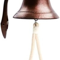 Hanging Bell Dinner Bell Outdoor Bell Bracket Mount Wall Bell Indoor Rope Bell Ship/Boat/Nautical/Door/School/Reception/Home/Church Bell (Pro-Copper)