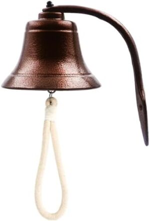 Hanging Bell Dinner Bell Outdoor Bell Bracket Mount Wall Bell Indoor Rope Bell Ship/Boat/Nautical/Door/School/Reception/Home/Church Bell (Pro-Copper) - Image 3