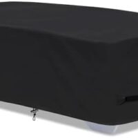 Outdoor Lounge Chair Covers for 4-6 Stackable Patio Chaise Lounge Chairs, Waterproof, Durable Polyester Fabric 80 x 32 x 40 Inch Pool Chair Covers for Winter Storage (Black)