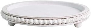 HPC Decor 12in Round Wood Tray - White, Distressed, Farmhouse Rustic - Decorative Tray for Living Room, Coffee Table, Kitchen Table or Farmhouse Serving Tray - Image 9