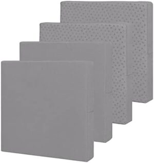 Easy-Going Waterproof Patio Cushion Covers 24x24x4 inch 4 Pack Replacement Non-Slip Outdoor Seat Cushion Slipcover with Zipper. Gray