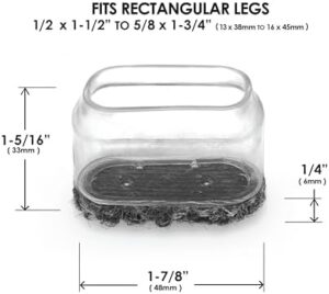 Slipstick GorillaOutdoor Berber Furniture Feet Pads with Clear Sleeve Sock (16 Pack) Weatherproof Outdoor Furniture Sliders for Medium Rectangular Legs - Image 6