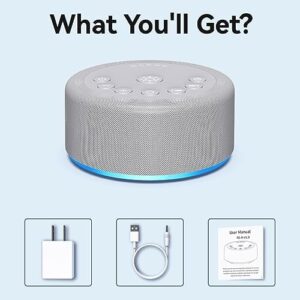 Sound Machine Night Light White Noise Machine 30 Non Looping Sounds 12 Lights 5 Timers 36 Adjustable Volume Memory Function Brown Noise Sleep Sounds Machine for Baby Kids Adult & Home Office Travel - Image 7