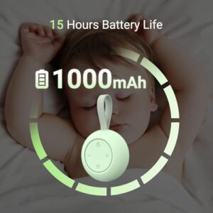 Portable Baby Sound Machine [White Noise for Babies Kids Adults][Sleep Soother][Timer Function][12 Soothing Sounds] 15 Hours Battery Life, Registry Gift,Shower,Clips on Baby Stroller.Mint - Image 3