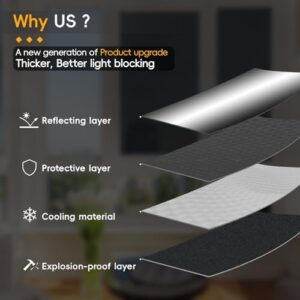 Window Privacy Film See Out Not in, One Way Privacy Window Film, Removable Window Tint for Home, Reflective Static Cling Window Film Heat Blocking, Natural Silver, 35.4 X 393.7 inch - Image 8