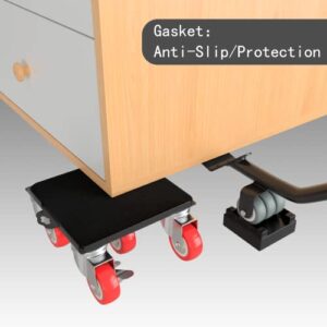【Upgrade Large】 Furniture Dolly,Furniture Movers with 5 Wheels,Carbon Steel Panel Heavy Duty Dolly,Furniture Lifter with 5 360° Rotatable Rubber Universal Wheels,Maximum Load 3474LBS - Image 7
