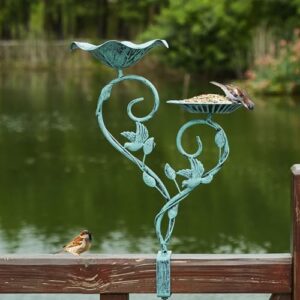 Deck Bird Bath and Metal Bird Feeder,2-in-1,Bird Bath for Railing, Bird Baths for Deck with Removable Sturdy Steel Clamp, Outdoor Garden Decor - Image 6