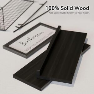 WOPITUES Floating Shelves for Bathroom Wall Decor Sign, Bathroom Organizers and Storage, Bathroom Shelves Over Toilet with Metal Guardrail-Black - Image 4