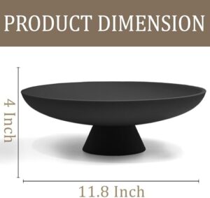 Large Decorative Bowl, Modern Resin Pedestal Bowl for Home Decor, Stylish Fruit Bowl for Kitchen Counter, Chic Key Holder for Entry Table, Matte Black - Image 6