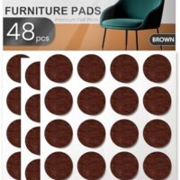 Chair Leg Floor Protectors, 48 PCS 1inch,Felt Furniture Pads, Furniture Sliders,Non Slip Pads Grippers,Under Couch Blocker,Chair Leg Pads,Furniture stoppers,Cabinet Bumpers (Brown, 1")