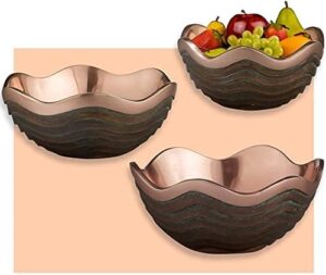 Nambe Copper Canyon Bowl | 7Inch Fruit Bowl for Kitchen Counter, Table, Mantel Dcor | Decorative Scalloped Edge Vegetable Basket | Salad Serving Bowl | 21.5 Ounce - Image 3