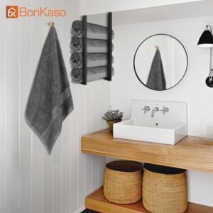 100% Cotton Bath Towel Set (Pack of 4) - Soft, Quick-Drying & Highly Absorbent Towels for Sensitive Skin - Ideal for Bathroom, Gym, Hotel & Spa - Charcoal Grey (27 x 54 inches, 550 GSM) - Image 6