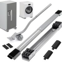 Appliance Rollers with Upgraded Furniture Lifter Tools, Extendable Appliance Heavy Duty Furniture Mover with Wheels Stand Sliders Washers Dryers Moving Base Kitchen Refrigerators Sofa Countertop Grey