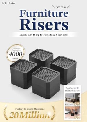 Bed Risers Furniture Risers Heavy-Duty Rectangular Adjustable Block Lift to 3 inches and 4.3 inches Desk, Sofa, Chair Legs, Refrigerator, Washing Machine Support up to 4000 pounds - Image 2