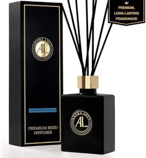 Reed Diffuser-Cashmere Vanilla Reed Diffusers for Home-5 oz.Oil Diffuser Sticks - Bathroom Diffuser Set-Scent Diffusers for Home- Oil Diffuser Reeds,-Scent Sticks in Oil-Office Smell Good Stuff