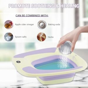 Sitz Bath, Sitz Bath for Postpartum Care, Sitz Bath for Hemorrhoids, Sitz Bath for Toilet Seat, Sits Bath Tub for Women Men Adults, Sitz Bath Soak Salts Basin, Hip Bath Bowl, Collapsible, Purple - Image 5