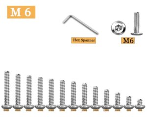 Metuja M6-1.0 x 12mm,50-Pack Silver Flat Head Hex Socket Cap Screw Bolts,304 Stainless Steel,Fully Threaded M6 Bolt,Metric Fasteners for Furniture - Image 3