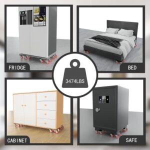 【Upgrade Large】 Furniture Dolly,Furniture Movers with 5 Wheels,Carbon Steel Panel Heavy Duty Dolly,Furniture Lifter with 5 360° Rotatable Rubber Universal Wheels,Maximum Load 3474LBS - Image 6